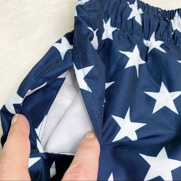 Jake Austin Navy & White Stars Swim Trunks - Picture 3 of 6